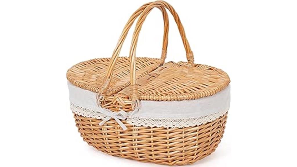 wicker picnic basket handle