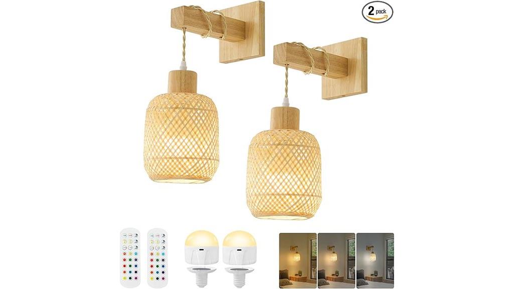 wireless boho wall sconces