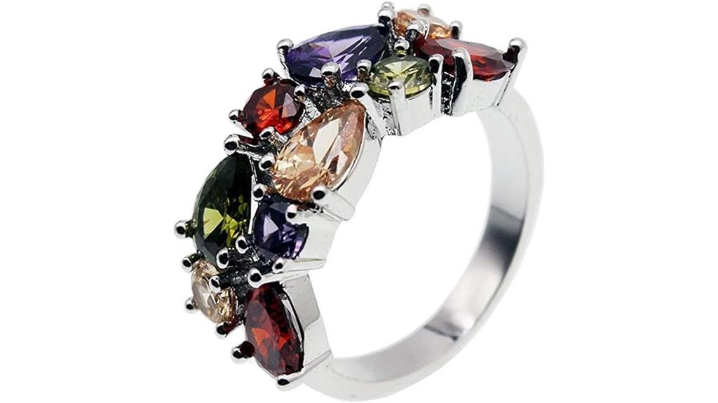 women s multi gemstone ring