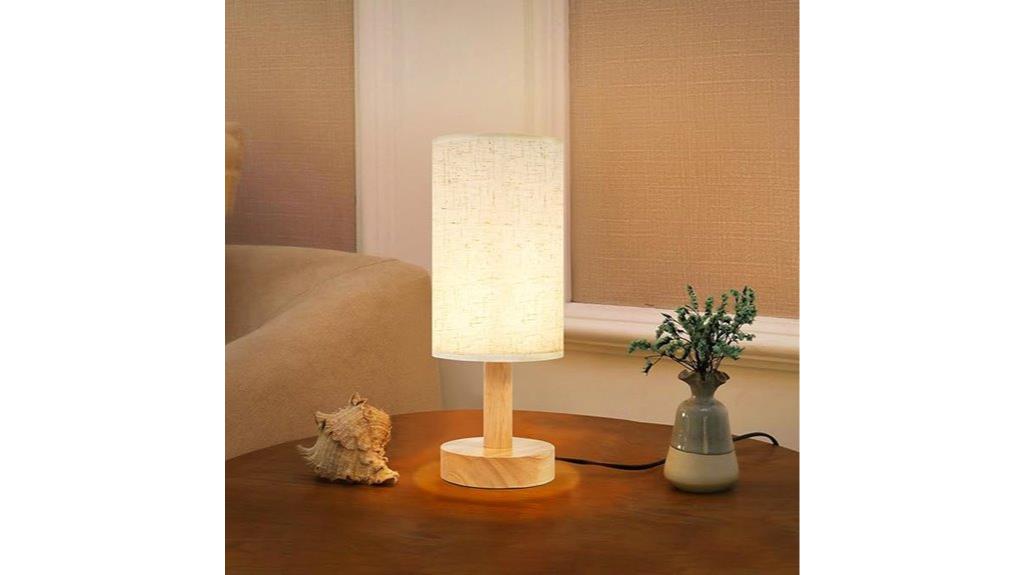 wood based fabric shade lamp