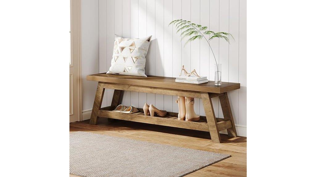 wooden bench with shoe storage