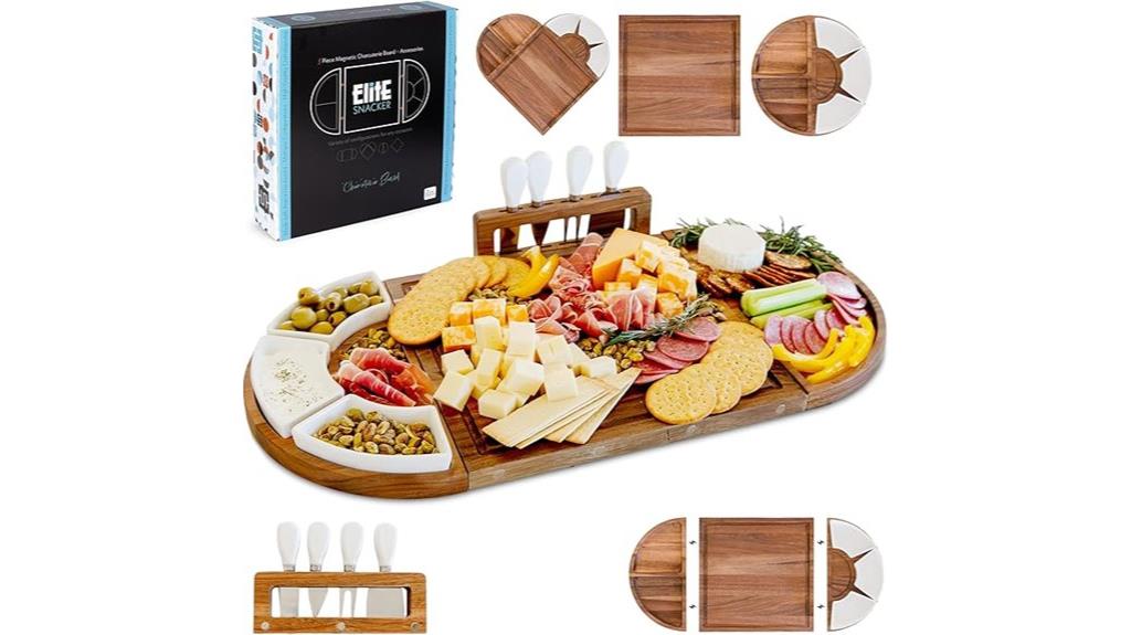 wooden cheese platter set