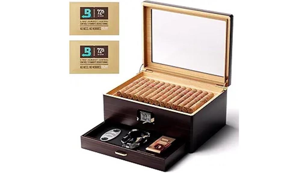 wooden cigar humidor capacity