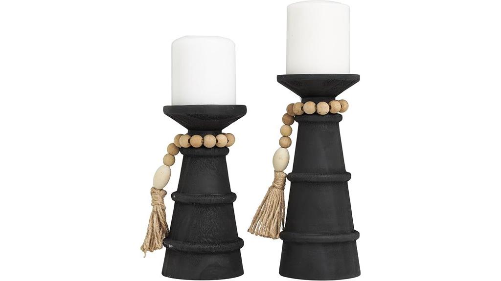 wooden handmade candle holders