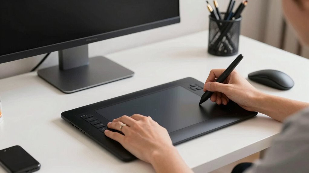 ergonomic monitor and tablet setup