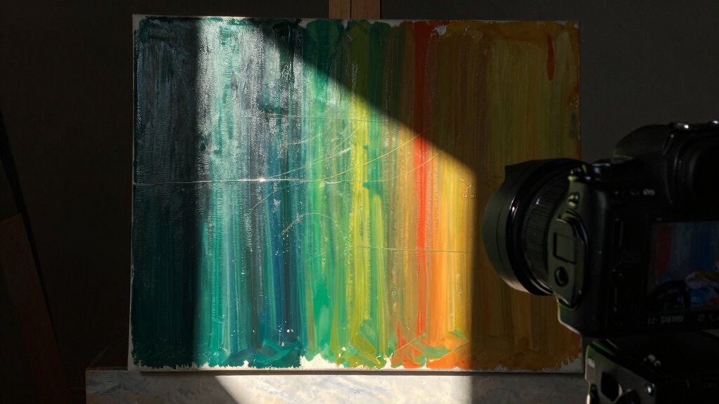 gentle lighting enhances artwork