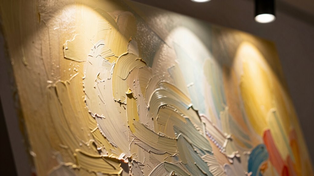 optimal lighting for textured art