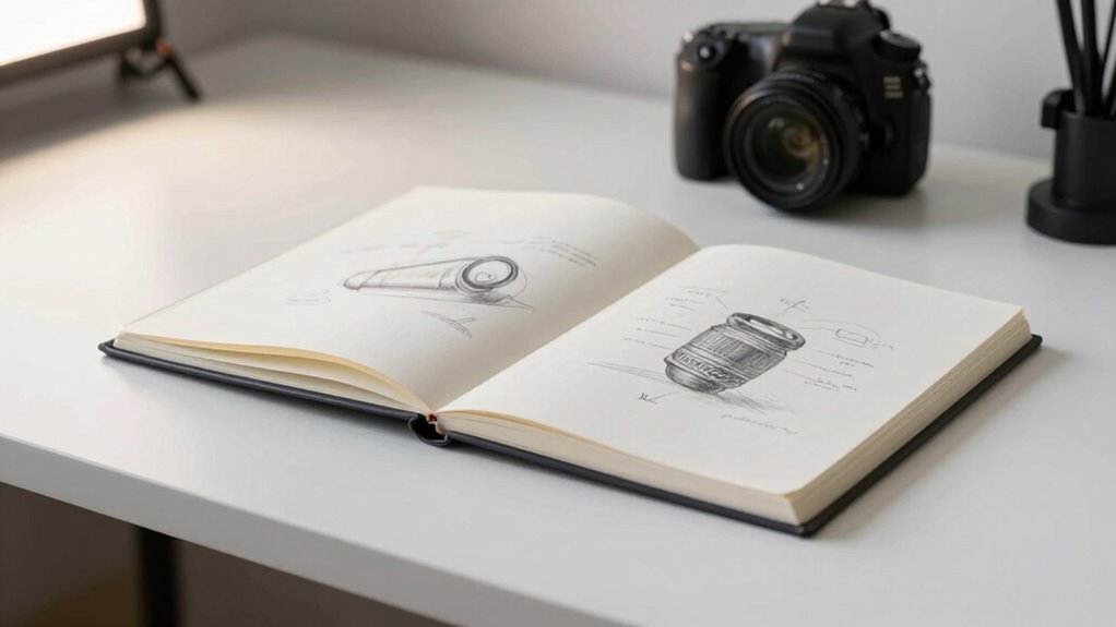 prepare sketches and workspace