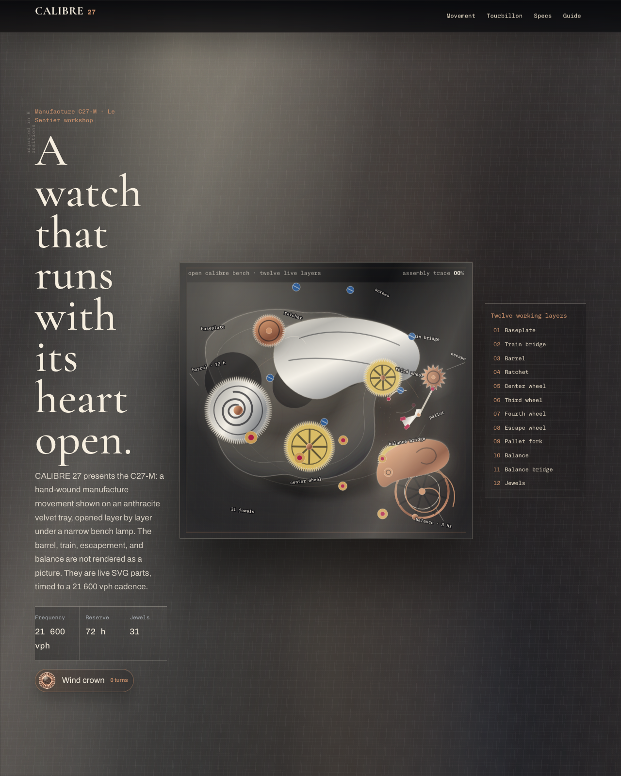 Live view of CALIBRE 27 — Haute Horlogerie Manufacture