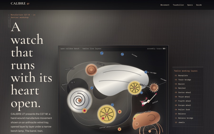 CALIBRE 27 — Haute Horlogerie Manufacture — Layered SVG Animation (FABLE/175, room 27)