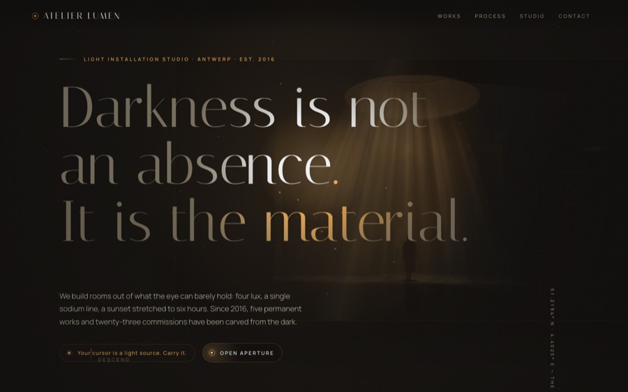 Atelier Lumen — Light Installation Studio, Antwerp (FABLE/175)