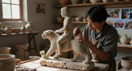 11,000-Year-old Sculpture Of Man Riding A Leopard Found In Turkey