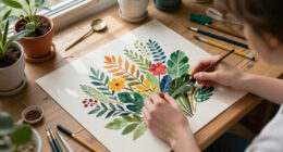 Lush Foliage Permeates Xanthe Burdett’s Delicate Portraiture