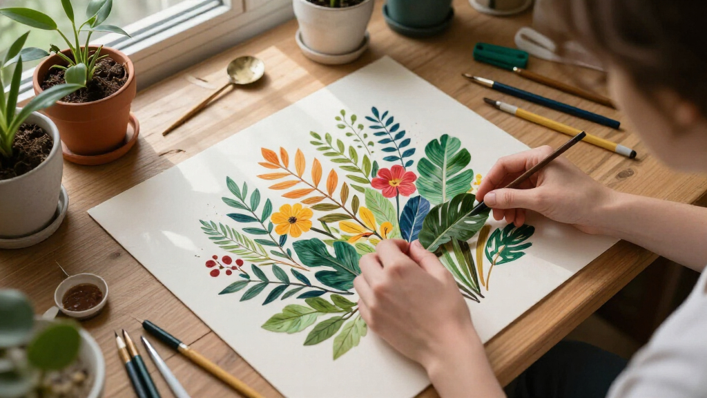 Lush Foliage Permeates Xanthe Burdett’s Delicate Portraiture