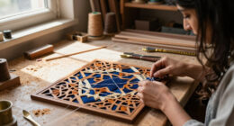 Nosheen Iqbal Translates Islamic Ornament Into Meticulous Wood-and-Thread Patterns