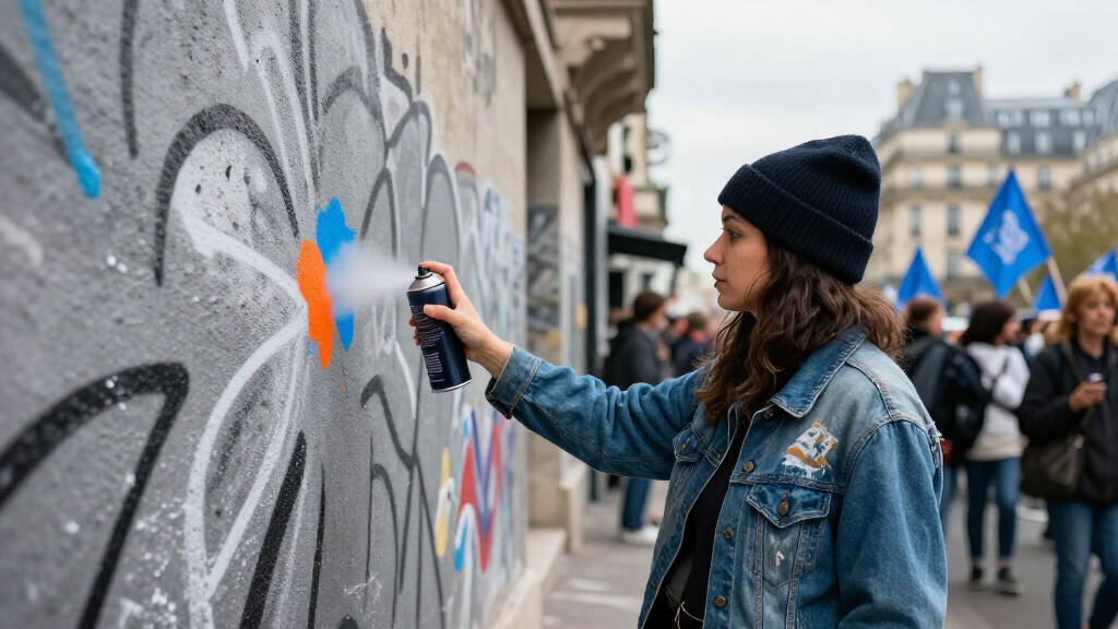Artists Take To The Streets Amid Massive Protests In France