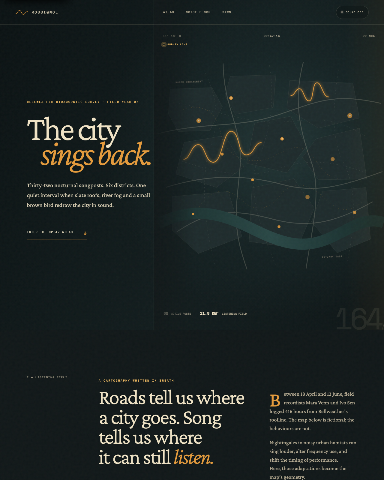 Live view of Rossignol — A Nocturnal Song-Map of Bellweather