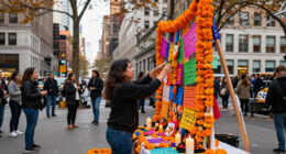Giant Ofrenda Arrives In Manhattan Ahead Of Día De Muertos