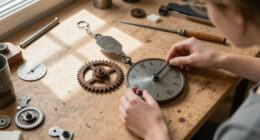 Show HN: Glashütte Trash Clock – A 30-Minute Pendulum Clock Made From Trash